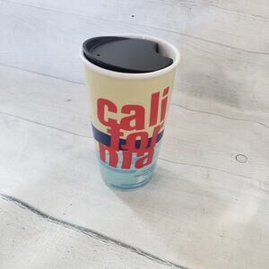 Starbucks California Beach Ceramic Traveler Tumbler Mug 12oz 6"